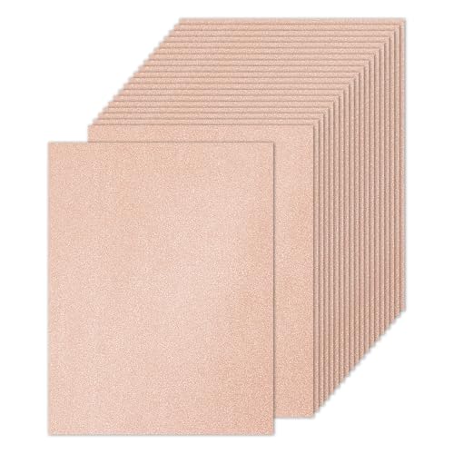 PATIKIL 20 Blatt rotgoldenes Glitzer-Kartonpapier, 21,6 x 27,9 cm, 250 g/m², quadratisch, hochwertiges glitzerndes Papier, Bastelkartonpapier für Scrapbooking, Kartenherstellung, DIY-Kunstprojekte, von PATIKIL