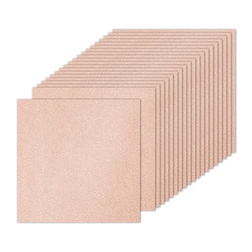 PATIKIL 20 Blatt rotgoldenes Glitzer-Kartonpapier, 25,4 x 25,4 cm, 250 g/m², quadratisch, hochwertiges glitzerndes Papier, Bastelkartonpapier für Scrapbooking, Kartenherstellung, DIY-Kunstprojekte, von PATIKIL