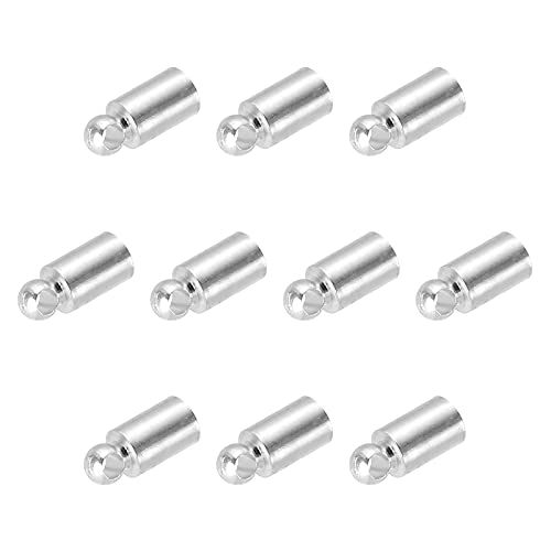 PATIKIL 25Stk Schnur End Kappen 3.6mm End Kappe Fassperlen Kumihimo Endkappen Messing für Leder Kordel Quasten Schmuck Herstellung 9mm Länge Silber von PATIKIL