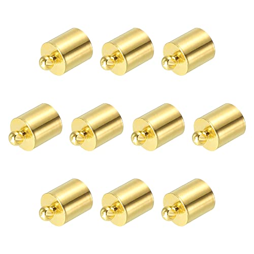 PATIKIL 25Stk Schnur End Kappen 7.6mm End Kappe Fassperlen Kumihimo Endkappen Messing für Leder Kordel Quasten Schmuck Herstellung 12mm Länge Gold von PATIKIL