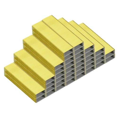 PATIKIL 26/6 Standard Heftklammern, 10er Pack 10000 Stück 1/4" Beinlänge Flachklammer Meißelspitze Heftklammern Stau-frei für Schreibtischhefter Büro Desktop Home Zubehör, Gelb von PATIKIL