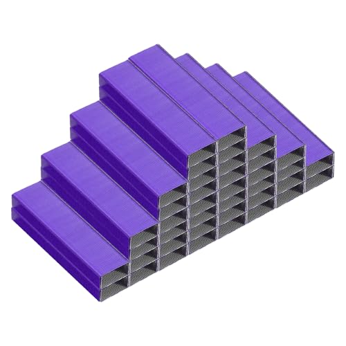 PATIKIL 26/6 Standard Heftklammern, 10er Pack 10000 Stück 1/4" Beinlänge Flachklammer Meißelspitze Heftklammern Stau-frei für Schreibtischhefter Büro Desktop Home Zubehör, Lila von PATIKIL