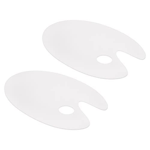 PATIKIL 2Pack Maltafel Oval Acryl Palette Malen Mischpalette mit Daumenloch für Kunst 8.7"x5.9" Weiß von PATIKIL