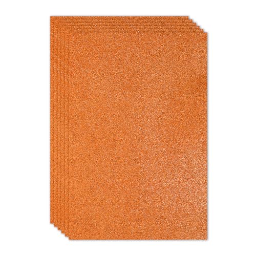 PATIKIL 2mm(1/10") dicke nicht klebende Glitzer-Schaumstoffplatte 16x24 Zoll (40x60 cm) Orange, EVA Glänzende Schaumstoffplatte für Basteln, 6 Stück von PATIKIL