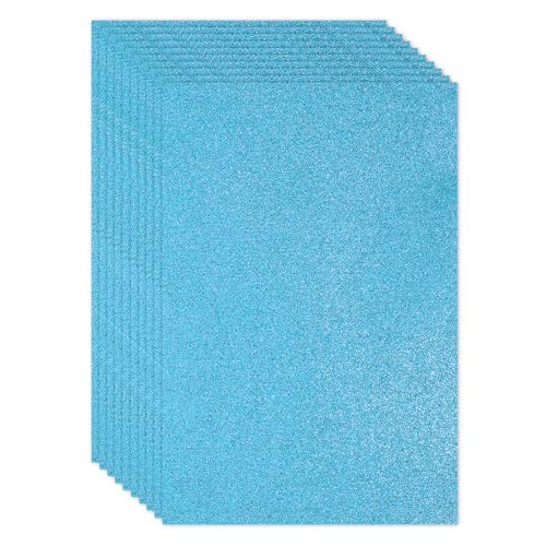 PATIKIL 2mm(1/10") dicke selbstklebende Glitzer-Schaumstoffplatte 16x24 Zoll (40x60 cm) Blau, EVA Glänzende Schaumstoffplatte für Basteln, 6 Stück von PATIKIL