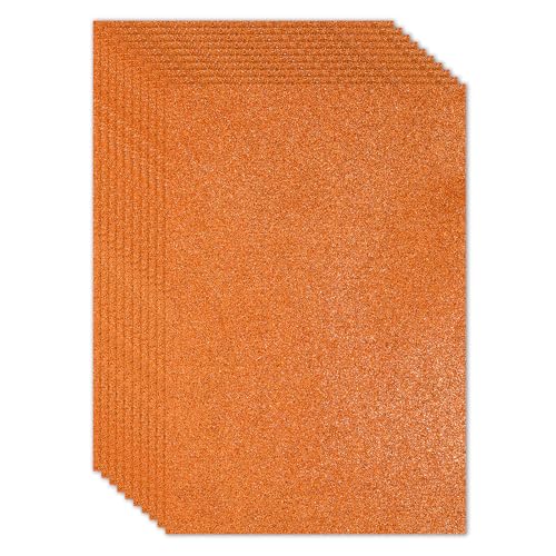 PATIKIL 2mm(1/10") dicke selbstklebende Glitzer-Schaumstoffplatte 16x24 Zoll (40x60 cm) Orange, EVA Glänzende Schaumstoffplatte für Basteln, 6 Stück von PATIKIL