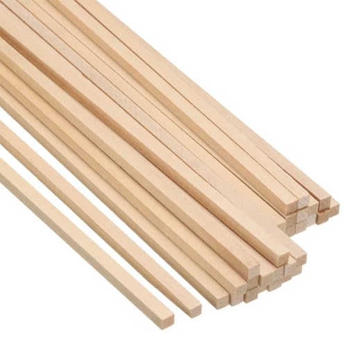 PATIKIL 3/16 Zoll Holzdübel Stäbe, 30 Stück 12 Zoll Lange Quadratische Holzdübel aus unbehandeltem Hartholz für Bastelbedarf DIY von PATIKIL