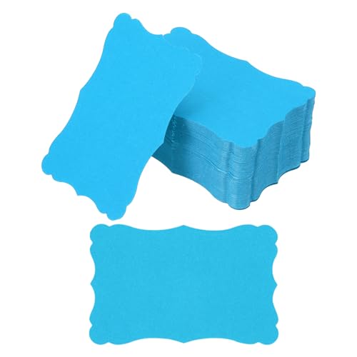 PATIKIL 3,7"x2,4" Blanko-Papier Visitenkarten, 120er Pack Kleine Index-Karteikarten Wörter Nachricht Notizkarte Mini-Papierschilder Spitze für DIY-Geschenk, Blau von PATIKIL