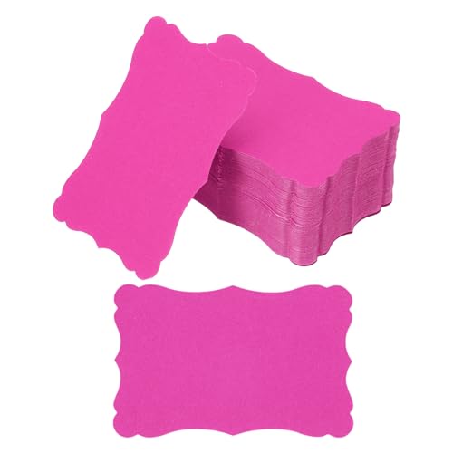 PATIKIL 3,7"x2,4" Blanko-Papier Visitenkarten, 120er Pack Kleine Index-Karteikarten Wörter Nachricht Notizkarte Mini-Papierschilder Spitze für DIY-Geschenk, Pink von PATIKIL