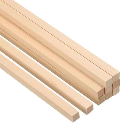 PATIKIL 3/8 Zoll Holzdübel Stäbe, 10 Stück 10 Zoll Lange Quadratische Holzdübel aus unbehandeltem Hartholz für Bastelbedarf DIY von PATIKIL