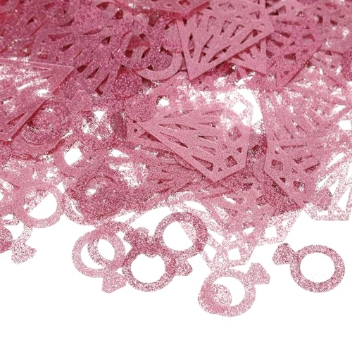 PATIKIL 30g Ring Konfetti, 0,6/1,2 Zoll Glitzer Ring Tisch Konfetti Funkelnde Metallische Folienringe Pailletten Streusel für Party DIY, Roségold von PATIKIL