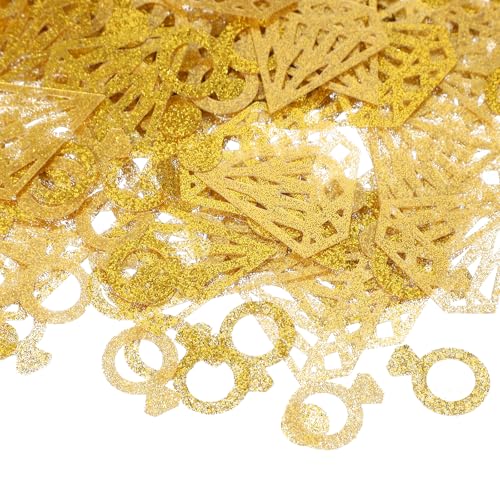 PATIKIL 30g Ring Konfetti, 0.6/1.2 Zoll Glitzer Ring Tisch Konfetti Funkeln Metallische Folienringe Pailletten Streusel für Party DIY, Gold von PATIKIL