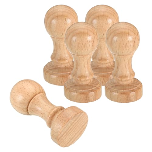 PATIKIL 30mm Stempel Holzrundgriff, 5er Pack Holzknöpfe Stempelhalter für Stempelherstellung DIY Basteln Scrapbooking, Braun von PATIKIL