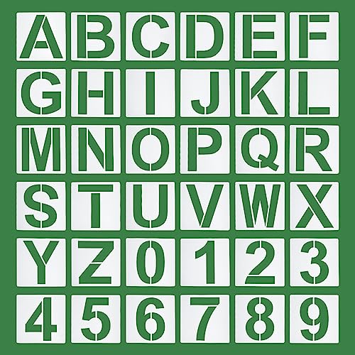 PATIKIL 36Pack 7" Buchstabe Schablonen Number Schablonen Wiederverwendbar Buchstabe Vorlagen Numbers Stencil Set für Malerei Holzwand Weiß von PATIKIL