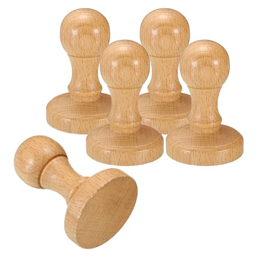 PATIKIL 40mm Stempelholzgriff, 5er Pack Holzknöpfe Stempelhalter für Stempelherstellung DIY Basteln Scrapbooking, Braun von PATIKIL