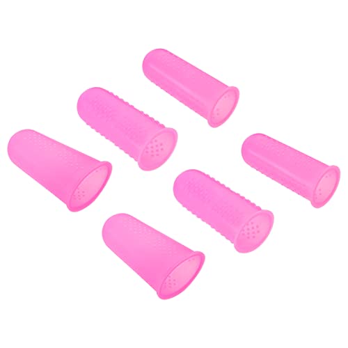 PATIKIL 4Set Gummi Fingerspitze Silikon Daumen Fingerkuppen Schutz Fingergriffe Fingerhut für Büro Zählen Sortieren Nähen Multigröße Sortiert Rosa von PATIKIL