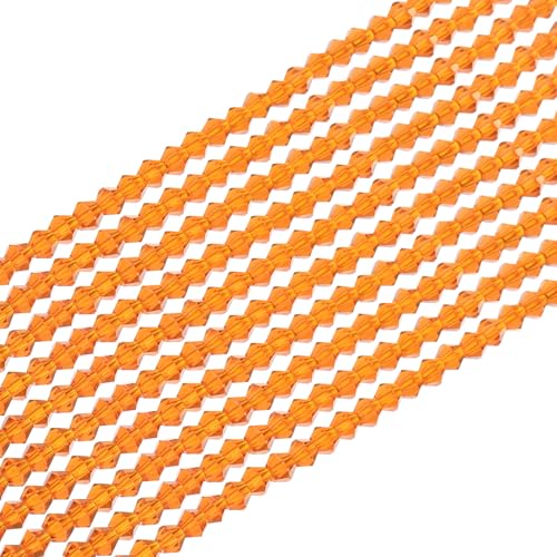 PATIKIL 4mm Bicone Crystal Glass Beads, 840 Stk. Rondelle-Perlen Facettierte Kristallperlen Charms Großpackung für Schmuckherstellung Ohrringe Armbänder DIY Basteln, Orange von PATIKIL