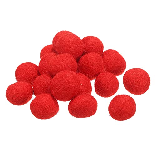 PATIKIL 50er Pack Wollfilzkugeln Perlen Wollfilz Stoff 2cm 20mm Rot für DIY von PATIKIL