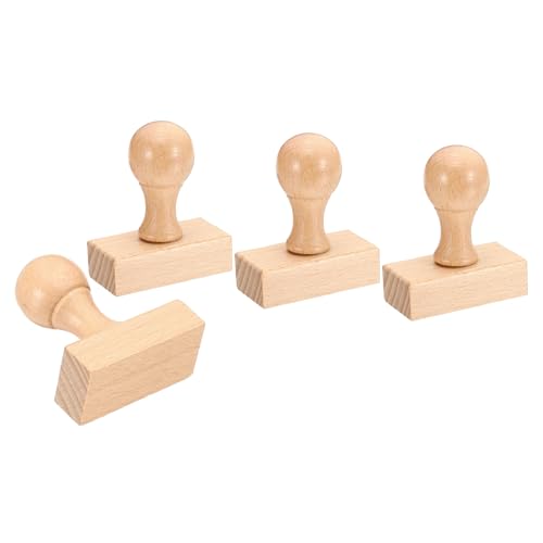 PATIKIL 50mm Stempelholzquadratgriff, 4er-Pack Holzknöpfe Stempelhalter für Stempelherstellung DIY-Basteln Scrapbooking, Braun von PATIKIL