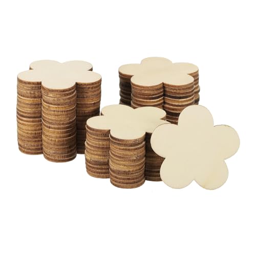 PATIKIL 50mm Wooden Flowers, 50 Pack Unfinished Wood Flowers Blank Wooden Cutouts Ornaments Natural Wood Pieces for Christmas Party Craft Projects von PATIKIL