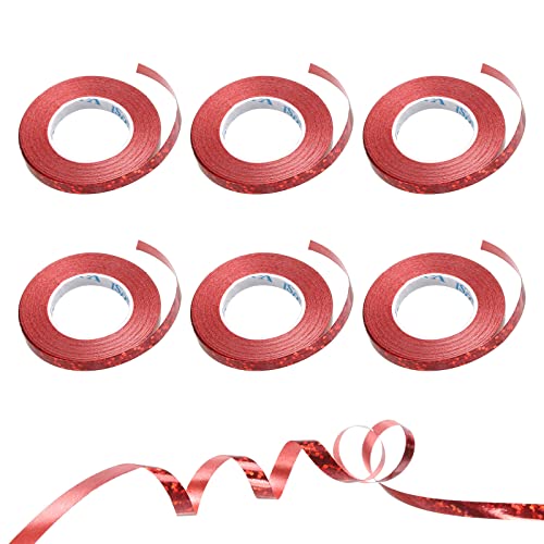 PATIKIL 6 Rolle Kräuselband Gewellte Luftballon Schnur 5mm 10m für Party Dekoration Geschenke Verpacken Basteln Rot von PATIKIL