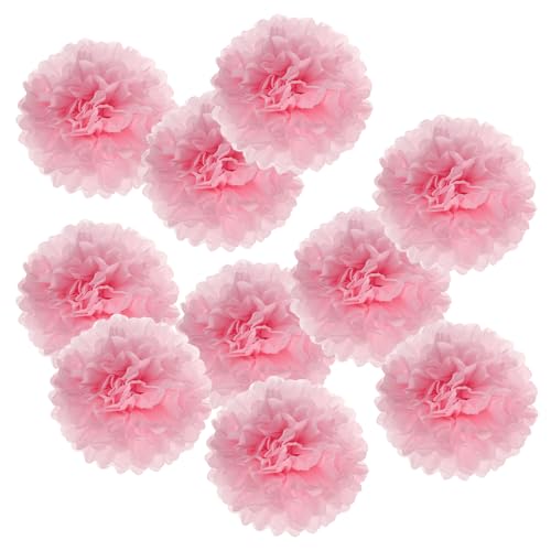 PATIKIL 6" Stoff Pom Poms Blumen 10 Pack Papier Blume Kugel für Hochzeit Brautschau Dusche Geburtstag Bachelorette Party Hintergründe Dekoration Hell Rosa von PATIKIL