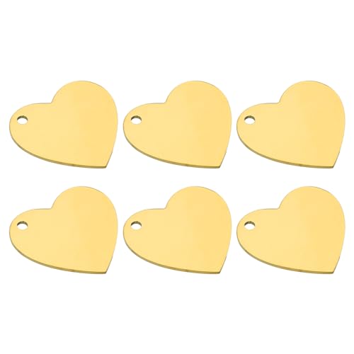 PATIKIL 6 Stück Herzanhänger, 35mm Herzanhänger aus Metall zum Stempeln, 304 Edelstahl Anhänger zum Gravieren, goldfarben PATIKIL 6 Stück Herzanhänger, 35mm Herzanhänger aus Metall zum Stempeln, 304 Edelstahl Anhänger zum Gravieren, goldfarben von PATIKIL