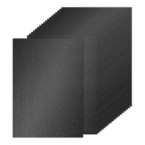 PATIKIL 60 Blätter Schwarzes Glitzer-Kartonpapier, A4 (8,3x11,7 Zoll) 250gsm Premium Funkelndes Papier Bastelkarton für Scrapbook Kartenherstellung DIY Kunstprojekte Hochzeitsfeier von PATIKIL