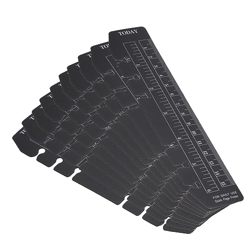 PATIKIL 7.1"x1.6" Lesezeichen Lineal 20 Pack Steckbar Lineal Seitenmarker Buchzeichen Messgeräte für A6 Größe 6-Loch Bindemittel Notebook Schwarz von PATIKIL