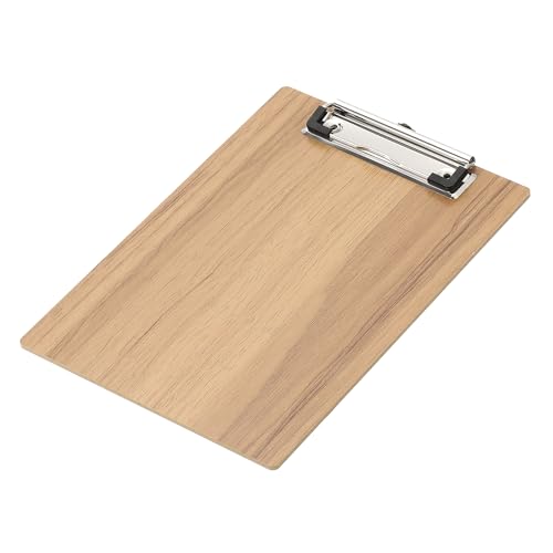 PATIKIL 8,9"x6,3" Holz-Schreibbrett, A4 Briefgröße Klemmbretter aus Hartfaserplatte mit flachem Clip für Büro, Klassenzimmer, Kirschholz-Textur von PATIKIL