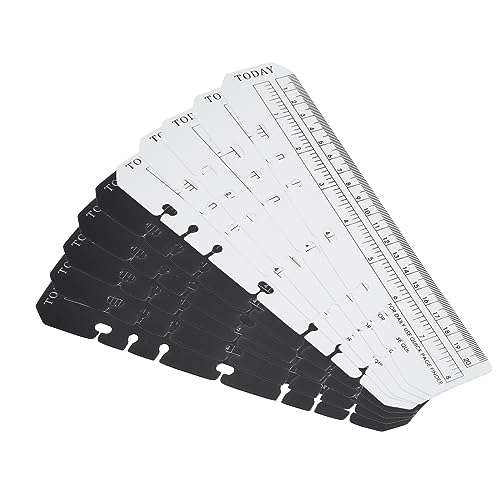 PATIKIL 8.7"x1.8" Lesezeichen Lineal 10 Pack Steckbar Lineal Seitenmarker Buchzeichen Messgeräte für A5 Größe 6-Loch Bindemittel Notebook Schwarz Klar von PATIKIL