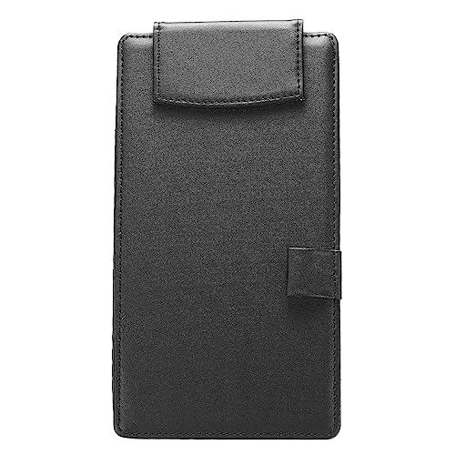 PATIKIL 8.7"x4.7" A6 PU Leder Klemmbrett Schwarz Business Mappe Veranstalter Bindemittel Lebenslauf Rechtsdokument Ordner Halter Schreibblock für Büro von PATIKIL