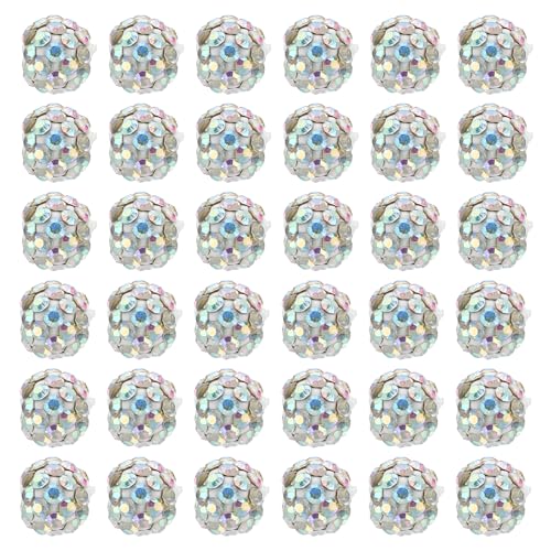 PATIKIL 8mm Strass Tonperlen, 100er Pack Runde Polymer Clay Kristall Charm Perlen für Schmuckherstellung Basteldekoration Halskette Armbänder DIY, Mehrfarbig von PATIKIL