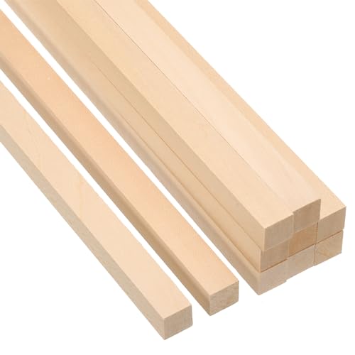 PATIKIL 9/16 Zoll Holzstäbe, 10 Stück 12 Zoll Lange Quadratische Holzdübel aus unbehandeltem Hartholz für Bastelbedarf DIY von PATIKIL