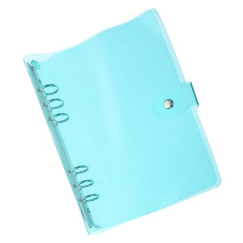 PATIKIL A5 Klare Binderhülle, weiche PVC-Bling-Loose-Leaf-Binder-Schutzhülle mit Druckknopfverschluss für DIY-Meeting-Notizbuch-Ordner, blau von PATIKIL