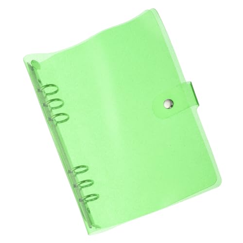 PATIKIL A5 Klare Binderhülle, weiche PVC-Bling-Loose-Leaf-Binder-Schutzhülle mit Druckknopfverschluss für DIY-Meeting-Notizbuch-Ordner, grün von PATIKIL