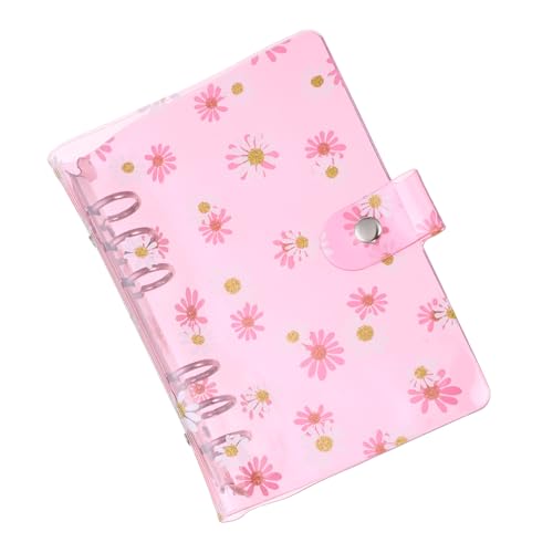 PATIKIL A6 Blumenklare Binderhülle, weiche PVC-Loose-Leaf-Binder-Schutzhülle mit Druckknopfverschluss für DIY-Meeting-Notizbuch-Ordner, Pink von PATIKIL