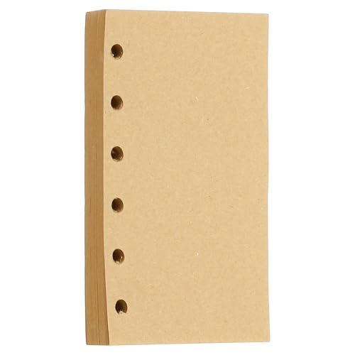 PATIKIL A7 Nachfüllpapier, unliniert, blanko, Kraftpapier, nachfüllbares Papier, 6 Löcher, Einsätze, lose Blätter, Papier für 6-Ringbuch, 80 Blatt/160 Seiten, Beige von PATIKIL