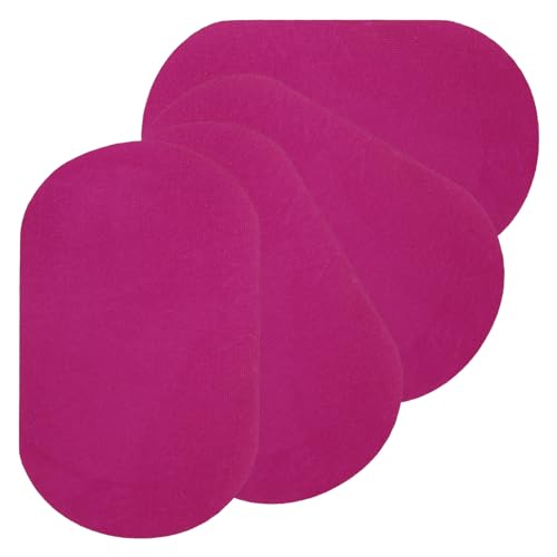 PATIKIL Aufbügelbare Patches 4Stk 7x4" Ellbogen Knie Samt Patches Reparatur Patches Kit für Kleidung Hosen Hemden Jacken Ausbessern und Dekorieren Magenta von PATIKIL