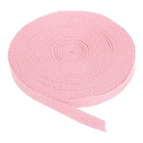 PATIKIL Baumwollband Baumwolle Gurtband 10mm x 9m, Schrägband Baumwoll Nahtband Köperband Saumband Einfassband Stoffband Webband zum Nähen für DIY Basteln Stricken Verpackungen, Rosa von PATIKIL