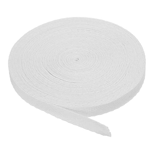 PATIKIL Baumwollband Baumwolle Gurtband 10mm x 9m, Schrägband Baumwoll Nahtband Köperband Saumband Einfassband Stoffband Webband zum Nähen für DIY Basteln Stricken Verpackungen, Weiß von PATIKIL