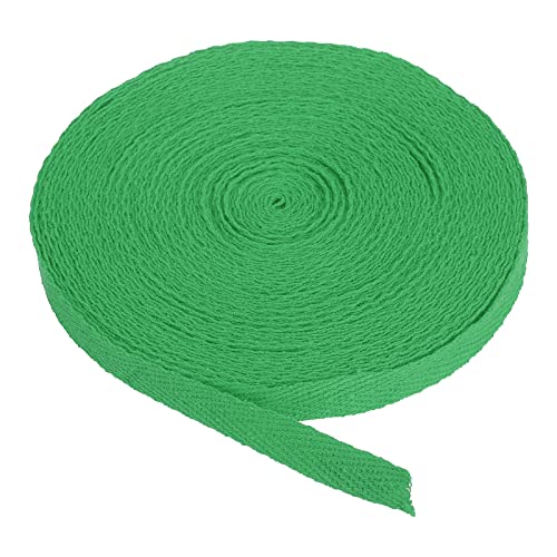 PATIKIL Baumwollband Baumwolle Gurtband 10mm x 9m, Schrägband Baumwoll Nahtband Köperband Saumband Einfassband Stoffband Webband zum Nähen für DIY Basteln Stricken Verpackungen, Gras-Grün von PATIKIL
