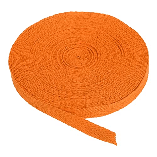 PATIKIL Baumwollband Baumwolle Gurtband 10mm x 9m, Schrägband Baumwoll Nahtband Köperband Saumband Einfassband Stoffband Webband zum Nähen für DIY Basteln Stricken Verpackungen, Orange von PATIKIL