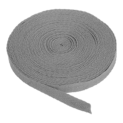 PATIKIL Baumwollband Baumwolle Gurtband 10mm x 9m, Schrägband Baumwoll Nahtband Köperband Saumband Einfassband Stoffband Webband zum Nähen für DIY Basteln Stricken Verpackungen, Dunkelgrau von PATIKIL