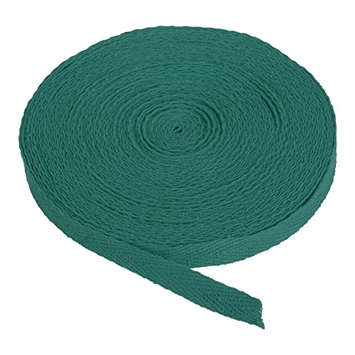 PATIKIL Baumwollband Baumwolle Gurtband 10mm x 9m, Schrägband Baumwoll Nahtband Köperband Saumband Einfassband Stoffband Webband zum Nähen für DIY Basteln Stricken Verpackungen, Dunkelgrün von PATIKIL