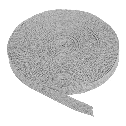 PATIKIL Baumwollband Baumwolle Gurtband 10mm x 9m, Schrägband Baumwoll Nahtband Köperband Saumband Einfassband Stoffband Webband zum Nähen für DIY Basteln Stricken Verpackungen, Hellgrau von PATIKIL