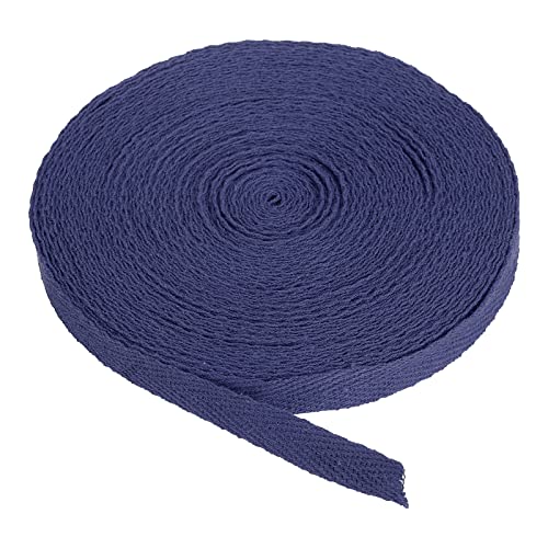 PATIKIL Baumwollband Baumwolle Gurtband 10mm x 9m, Schrägband Baumwoll Nahtband Köperband Saumband Einfassband Stoffband Webband zum Nähen für DIY Basteln Stricken Verpackungen, Navy blau von PATIKIL