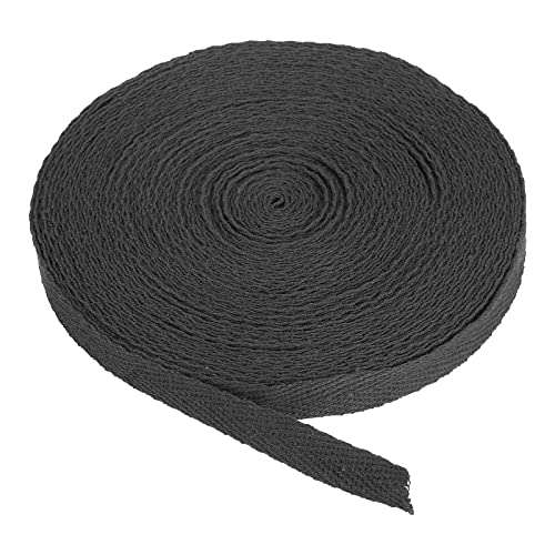 PATIKIL Baumwollband Baumwolle Gurtband 10mm x 9m, Schrägband Baumwoll Nahtband Köperband Saumband Einfassband Stoffband Webband zum Nähen für DIY Basteln Stricken Verpackungen, Schwarz von PATIKIL