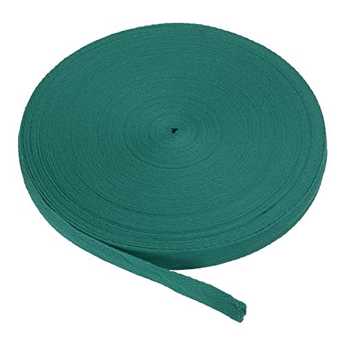 PATIKIL Baumwollband Baumwolle Gurtband 15mm x 45m, Schrägband Baumwoll Nahtband Köperband Saumband Einfassband Stoffband Webband zum Nähen für DIY Basteln Stricken Verpackungen, Smaragd von PATIKIL