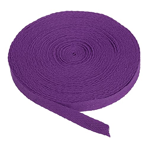 PATIKIL Baumwollband Baumwolle Gurtband 10mm x 9m, Schrägband Baumwoll Nahtband Köperband Saumband Einfassband Stoffband Webband zum Nähen für DIY Basteln Stricken Verpackungen, Dunkellila von PATIKIL